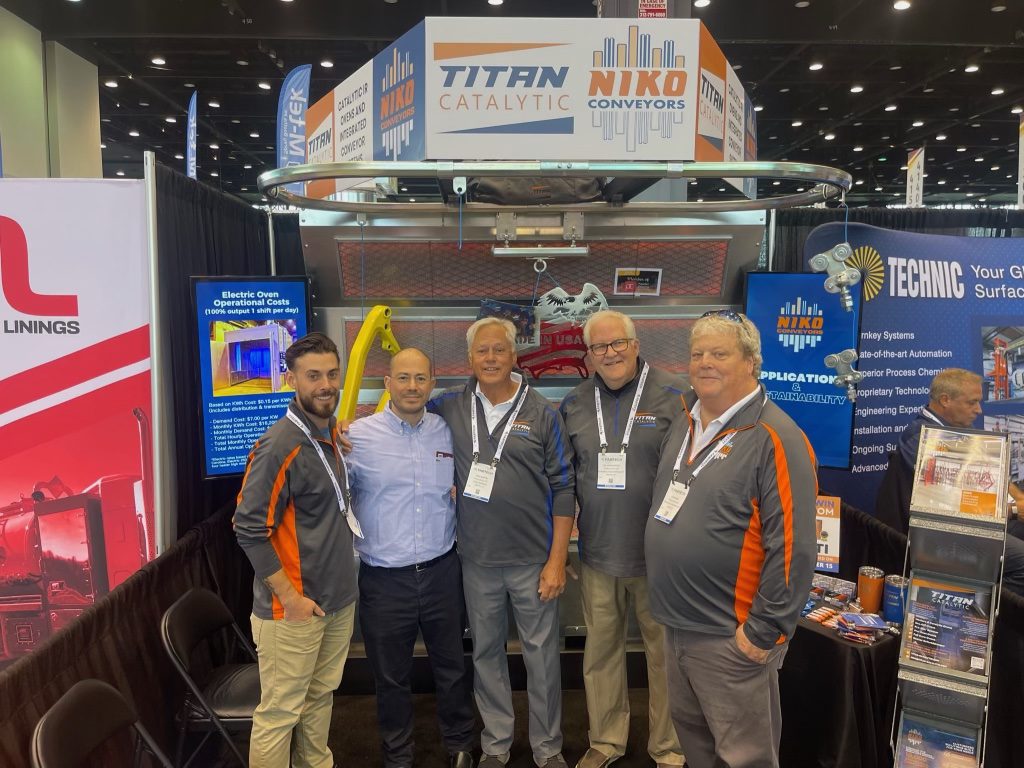 TITAN-Catalytic employees Mike, John, Lee, and Jon at FabTech 2023 in Chicago, IL.